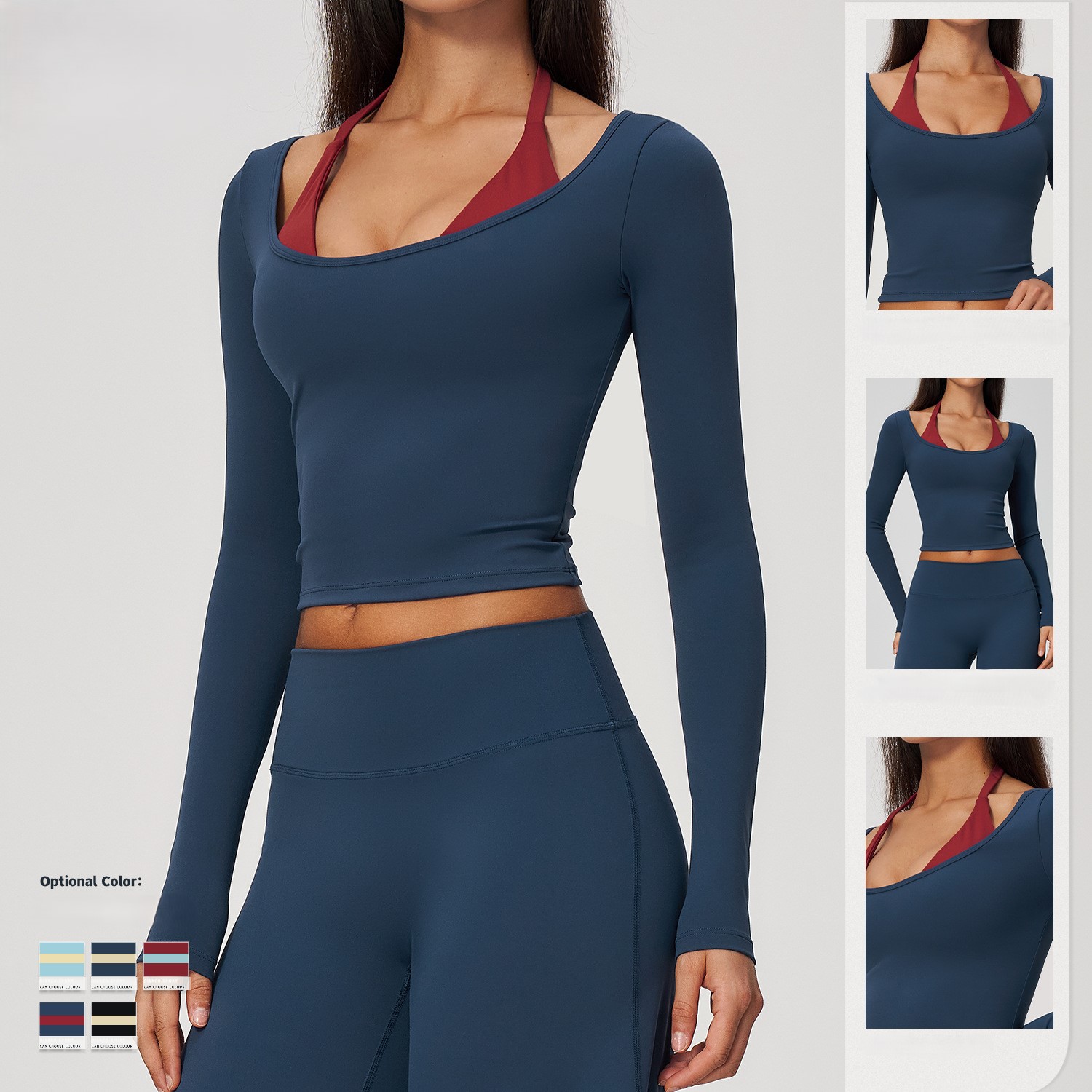 2-in-1 Fake Two Piece Halter Y - огляд і ціна Crop Top Crochet