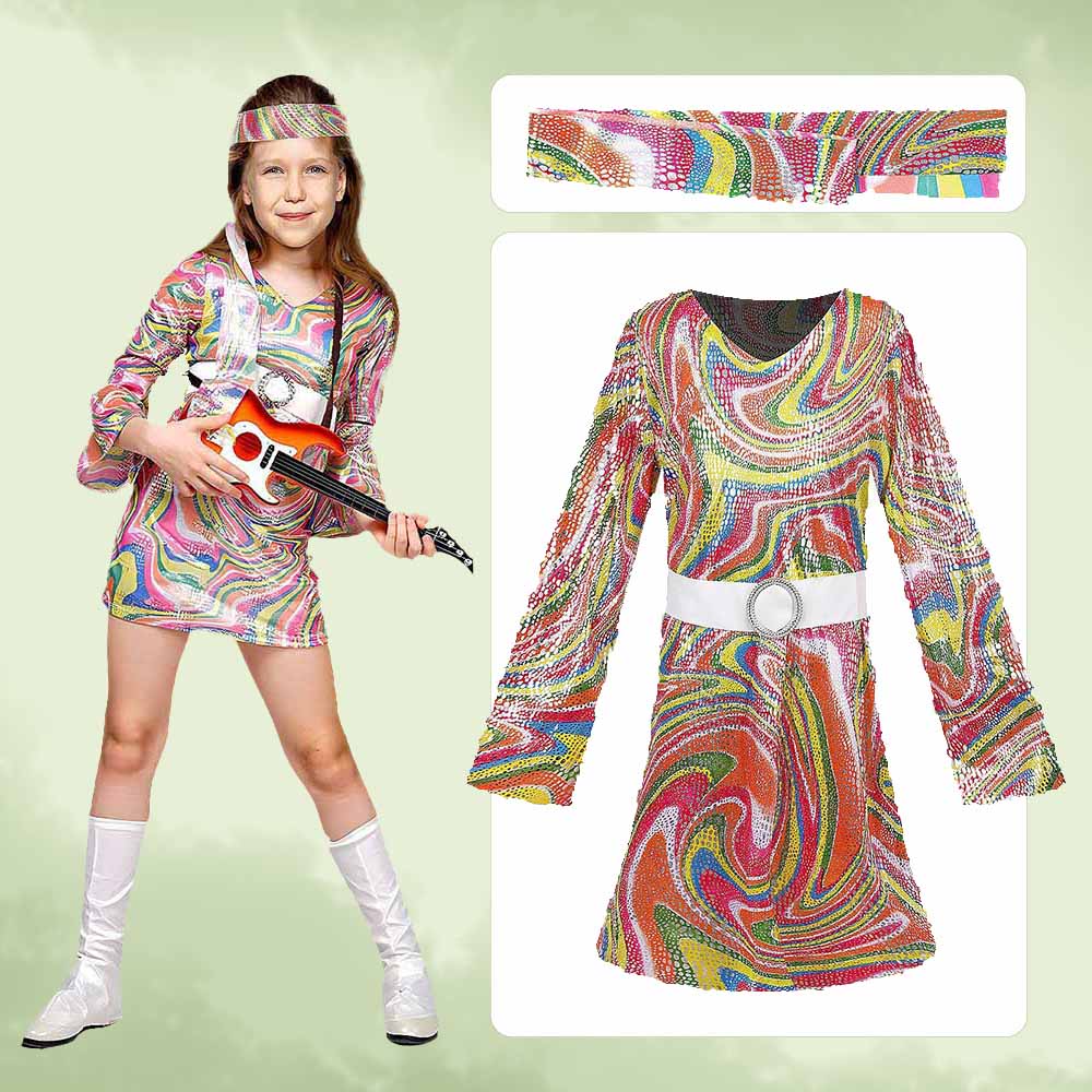 Retro 70s Hippie Dress Headban - огляд і ціна Romper Floral Print